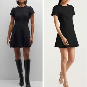 NWT Cinq a Sept Nova Tweed Fit & Flare Mini Dress - Black Noir Cocktail Party